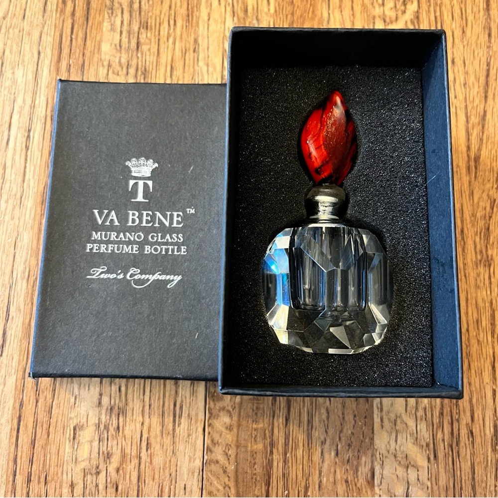 NIB Va Bene Murano Glass Perfume Bottle Two’s Company